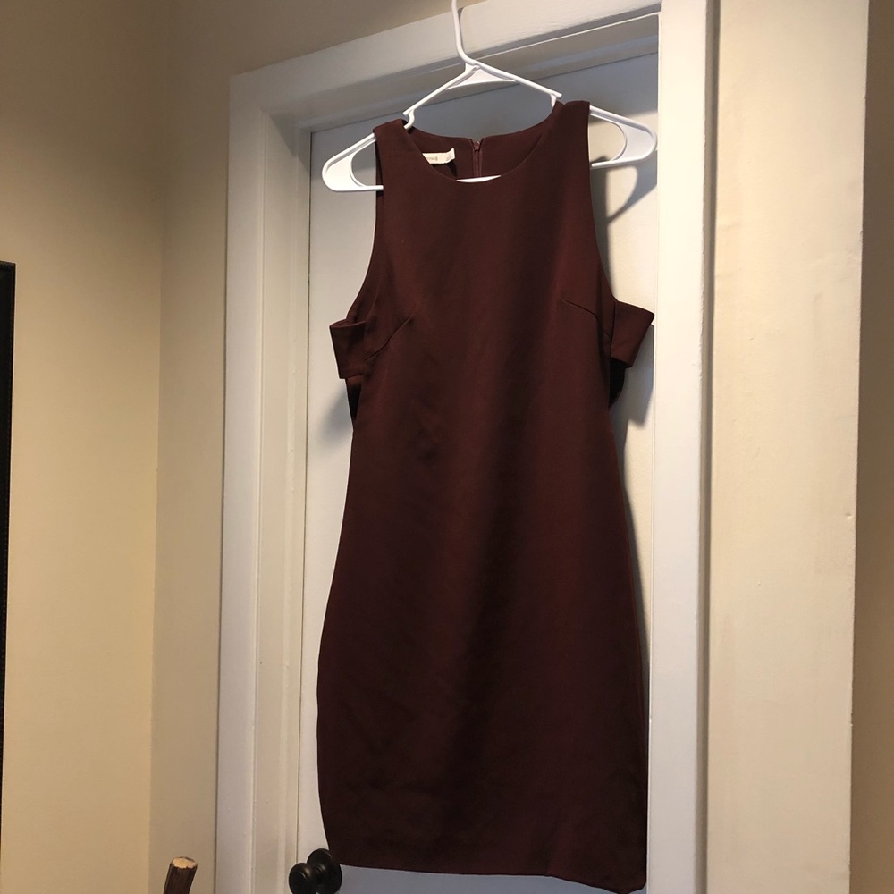 Burgundy summer dress - sexy cut